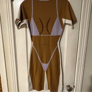 Fashion Brand Company Brown and Purple Knit Top